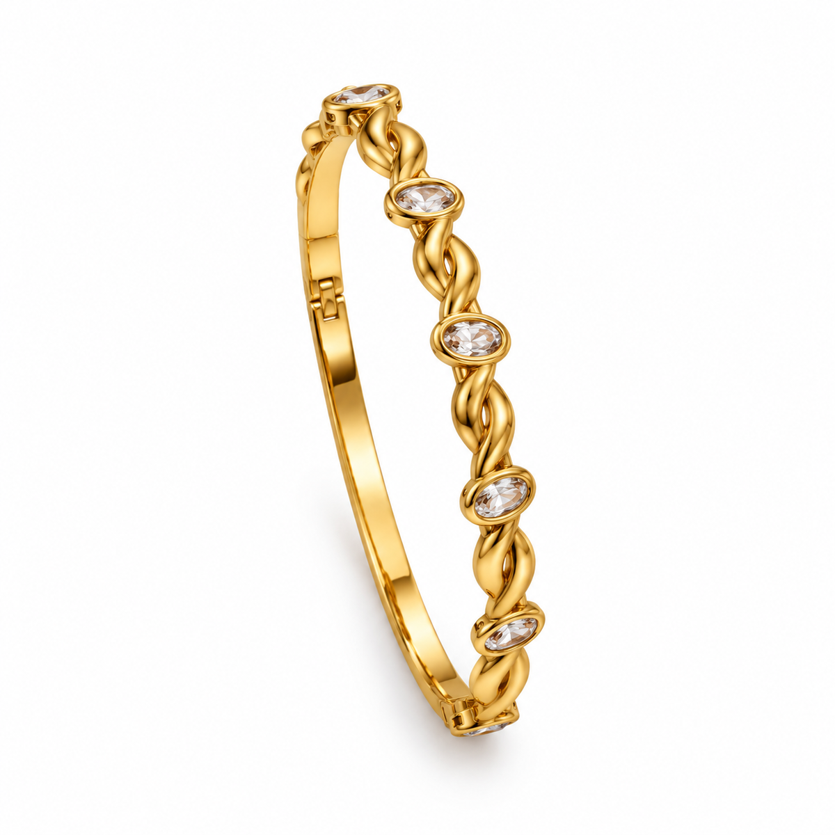 Gold Twisted Crystal Bracelet