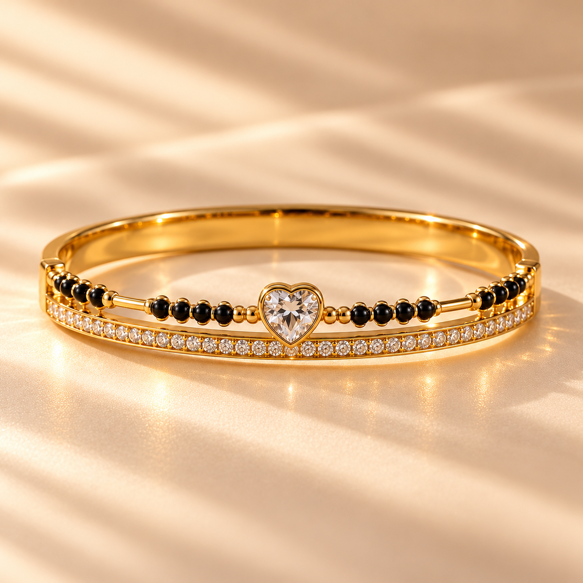 Heart Mangalsutra Kada Bracelet
