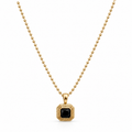 Black Stone Pendant Necklace