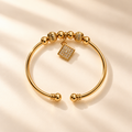 Gold Square Charm Bracelet