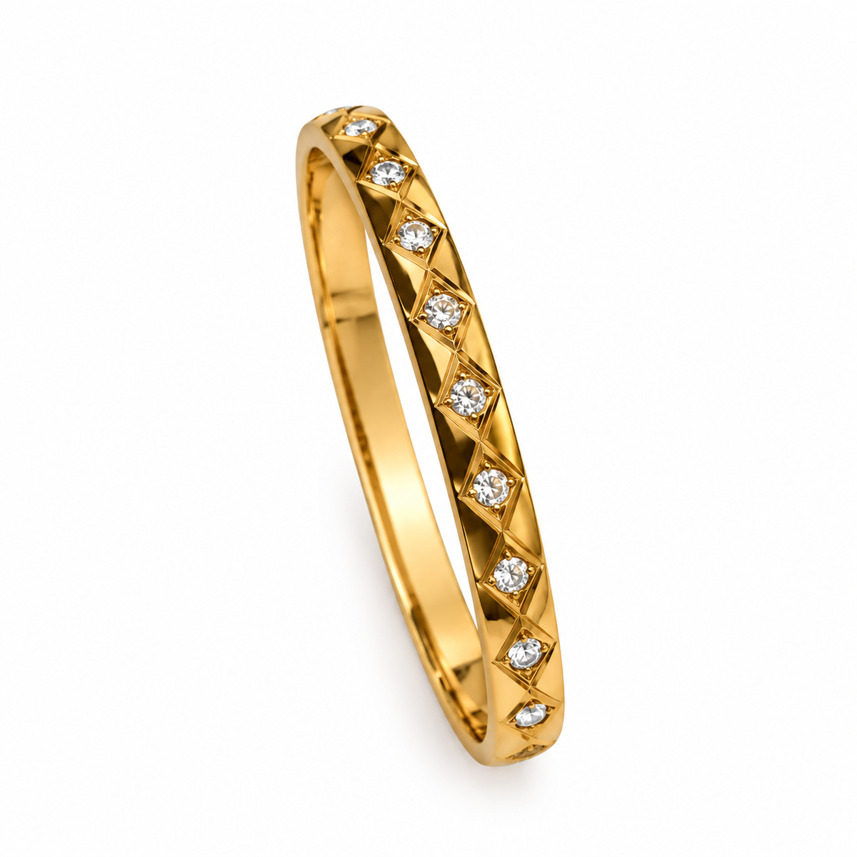 Golden Crystal Kada Bracelet