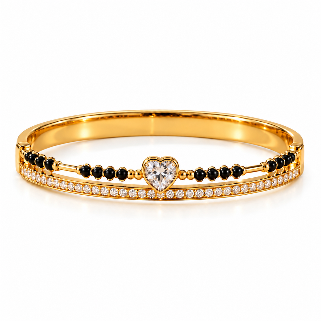 Heart Mangalsutra Kada Bracelet