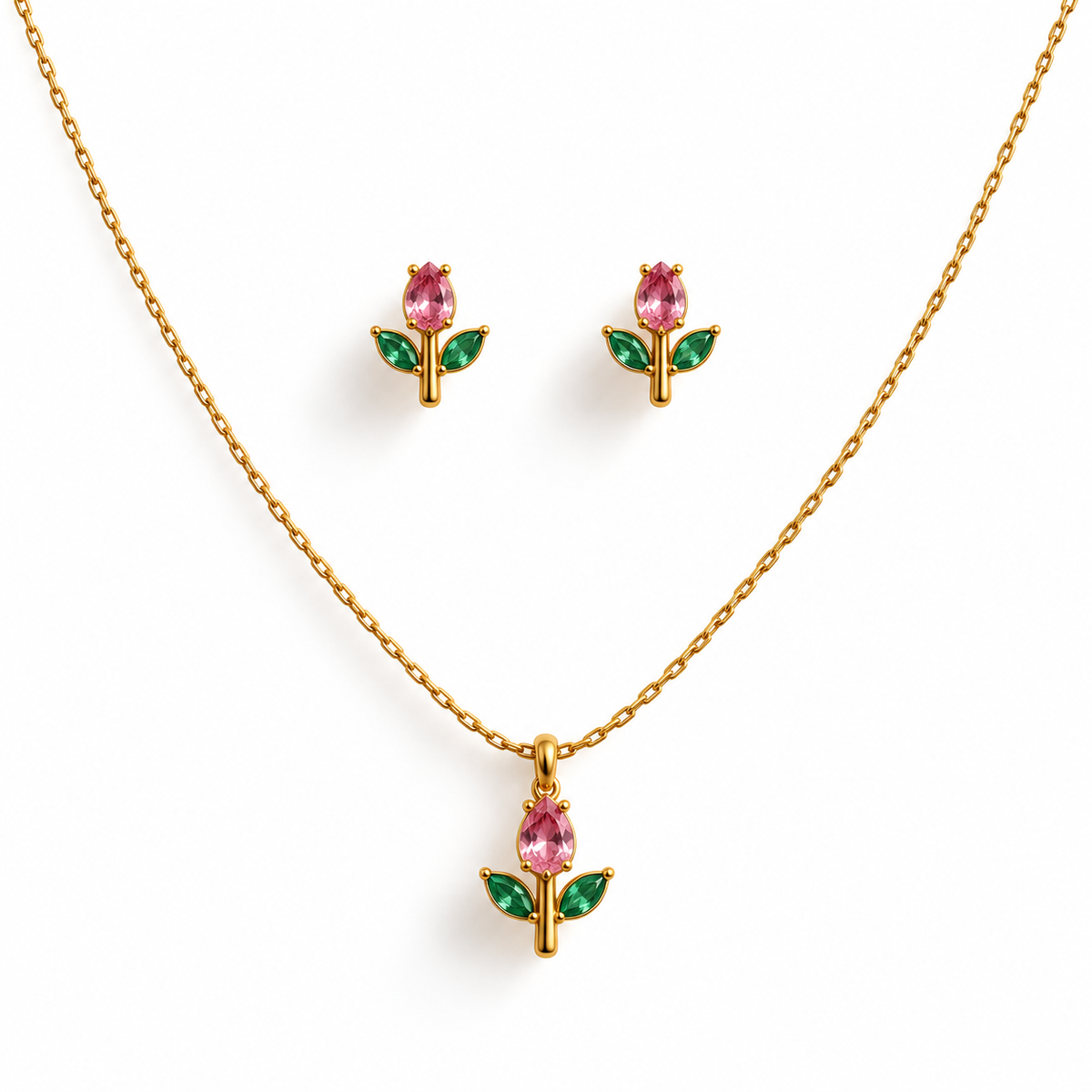 Dainty Tulip Set - Pink Green
