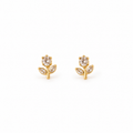 Dainty Tulip Earrings - White