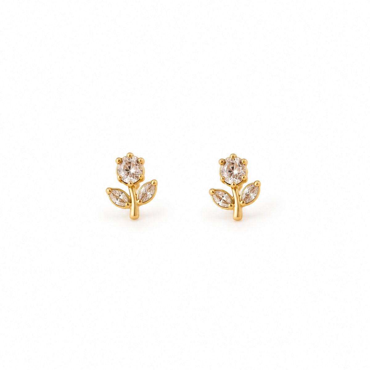 Dainty Tulip Earrings - White