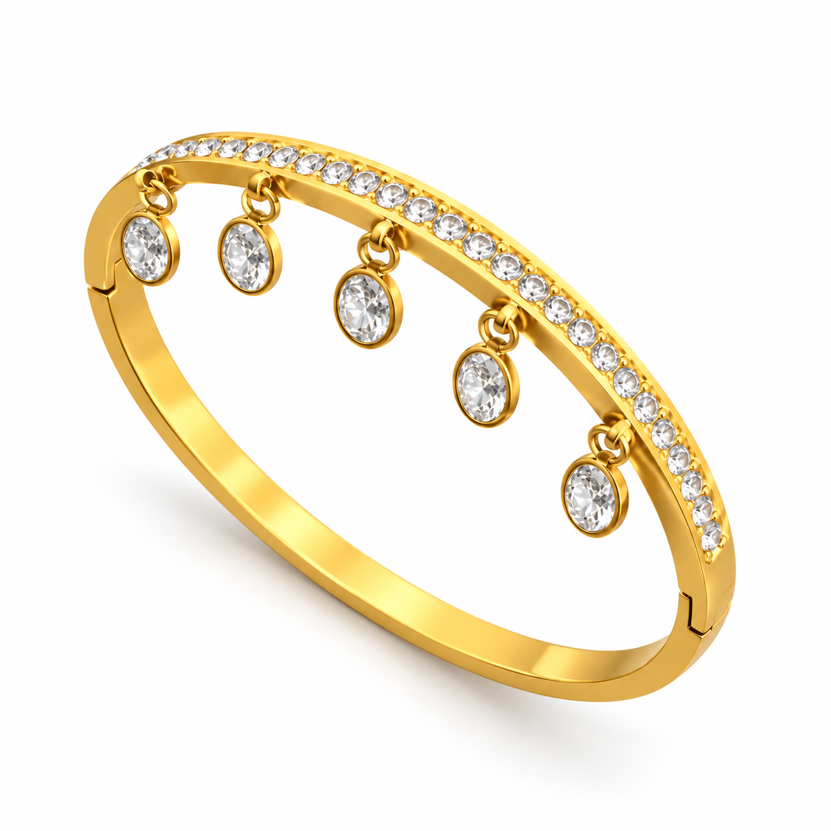Gold Crystal Charm Bracelet