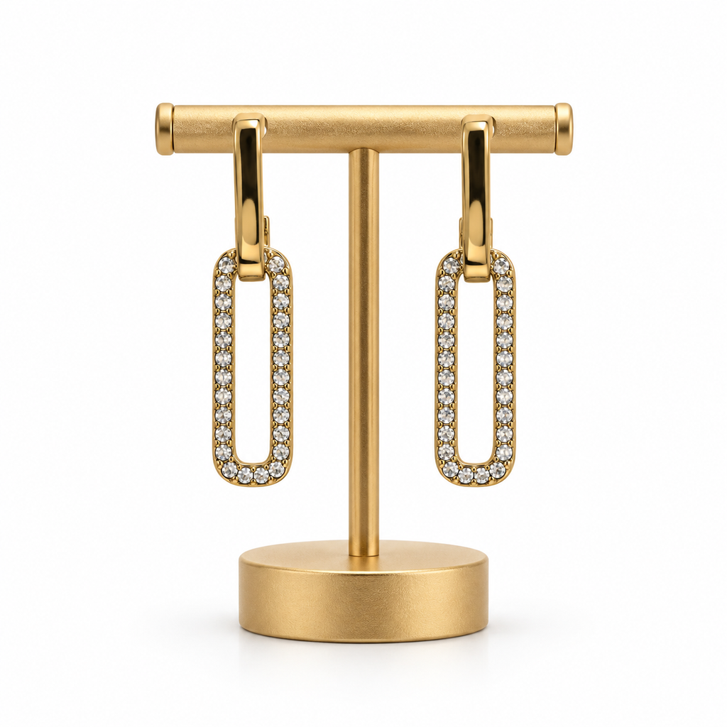 Crystal Dual Linking Earrings