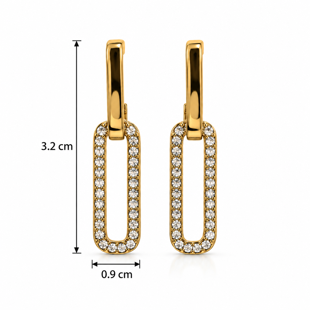 Crystal Dual Linking Earrings
