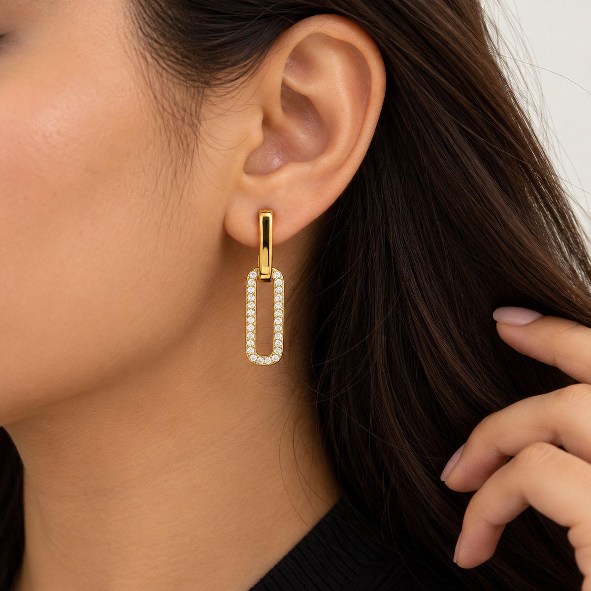 Crystal Dual Linking Earrings