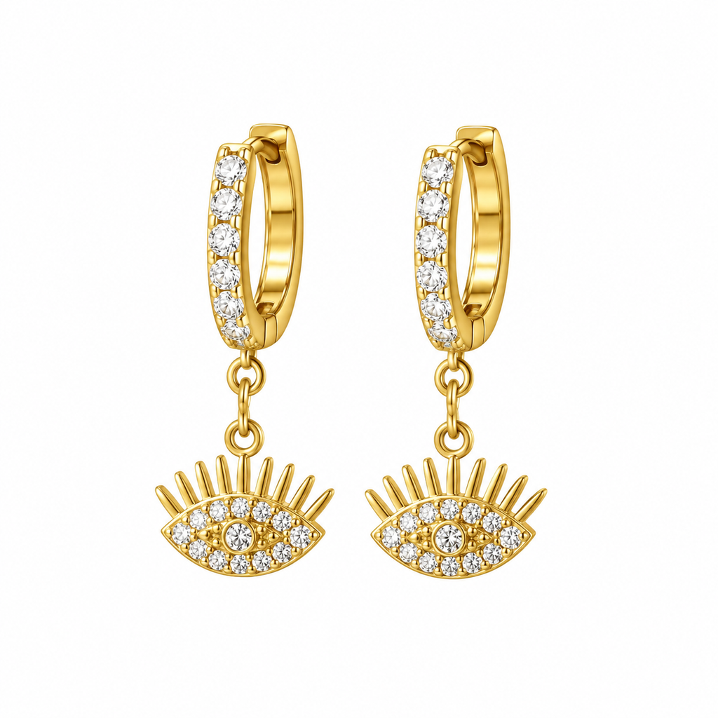 Evil Eye Huggie Earrings