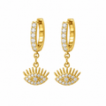 Evil Eye Huggie Earrings