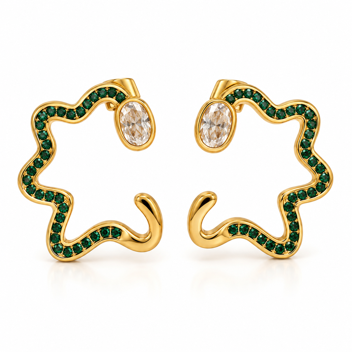Emerald Star Earrings