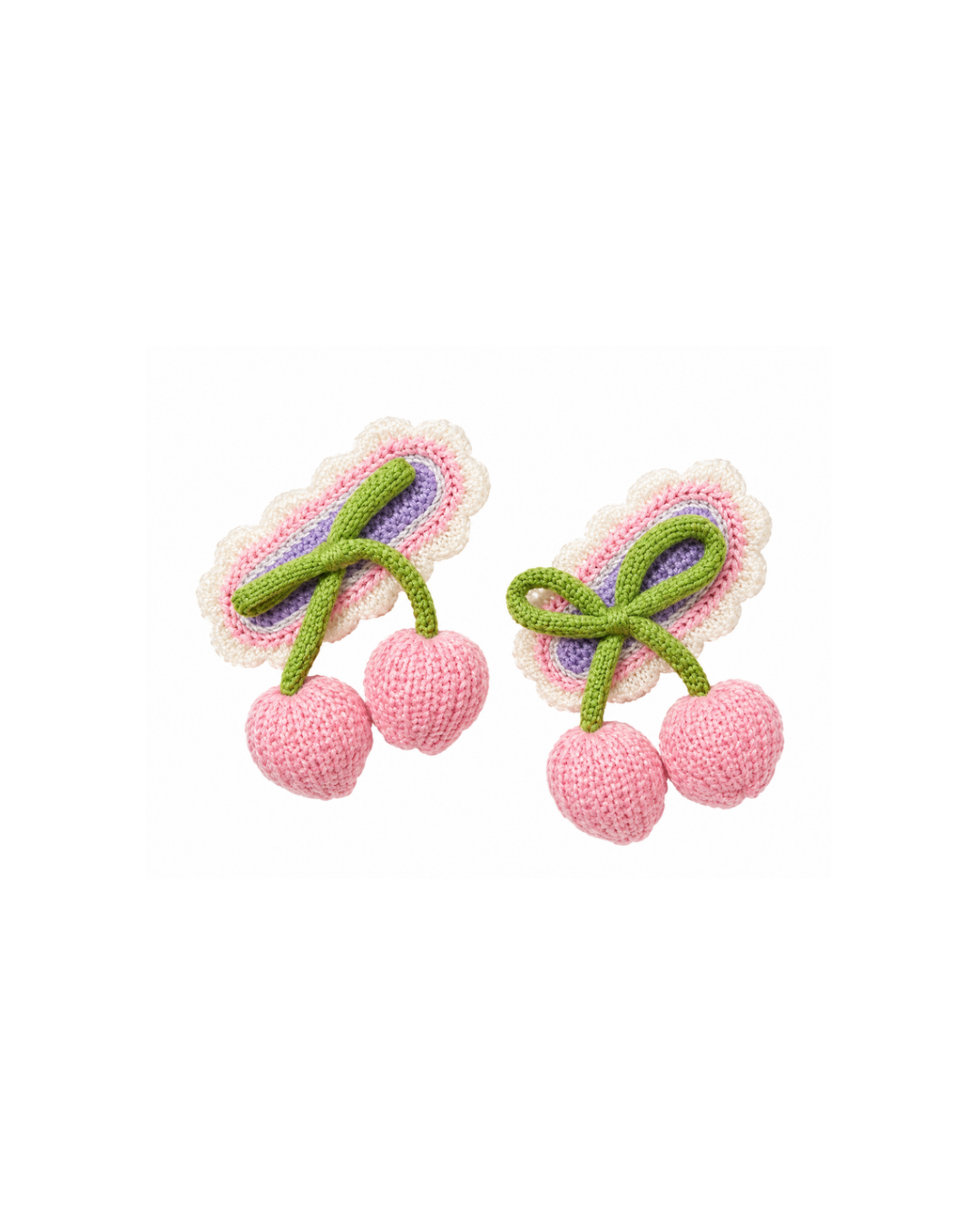 Crochet Pink Tulip Hair Clips