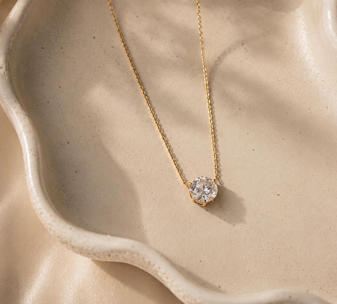 Crystal Solitaire Necklace