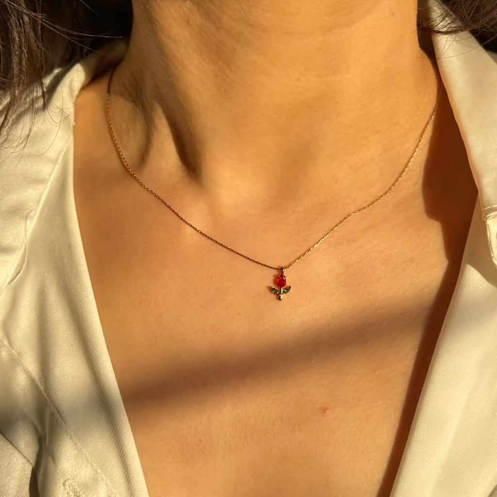 Dainty Tulip Necklace