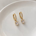 Crystal Heart Huggie Earrings