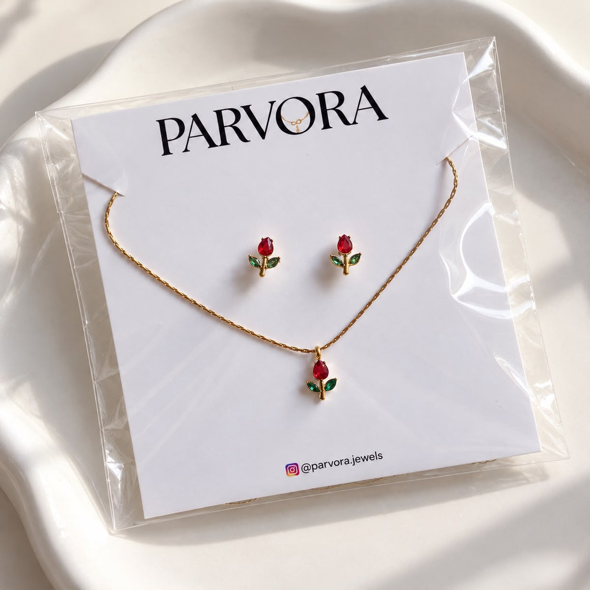 Dainty Tulip Set - Red Green