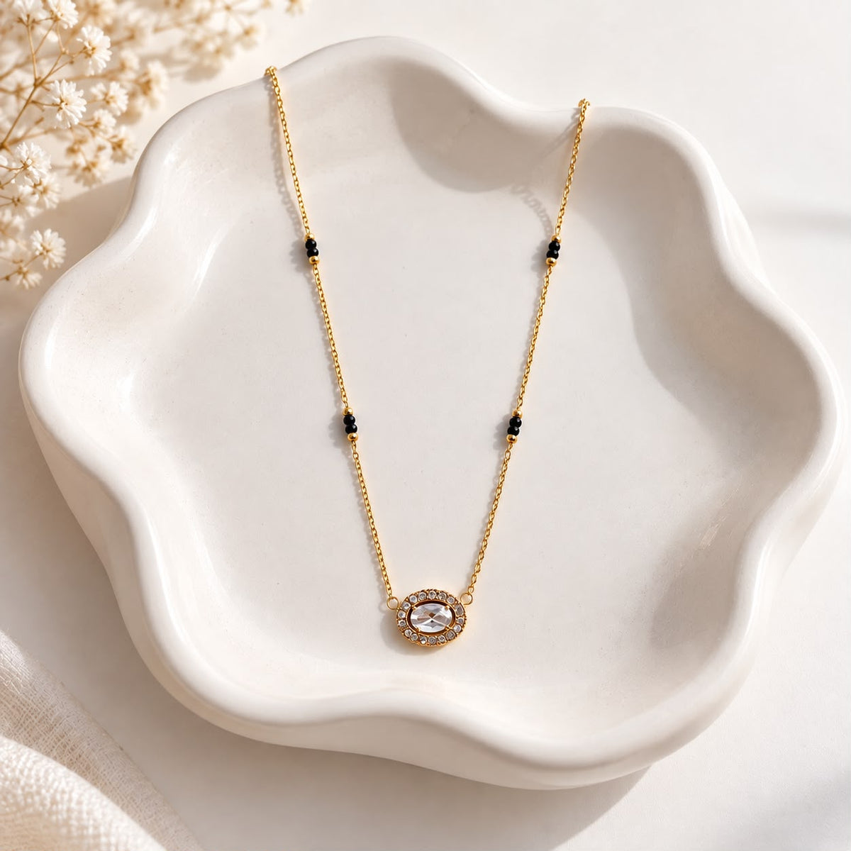 Round Crystal Mangalsutra