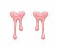 Pink Heart Melting Earrings