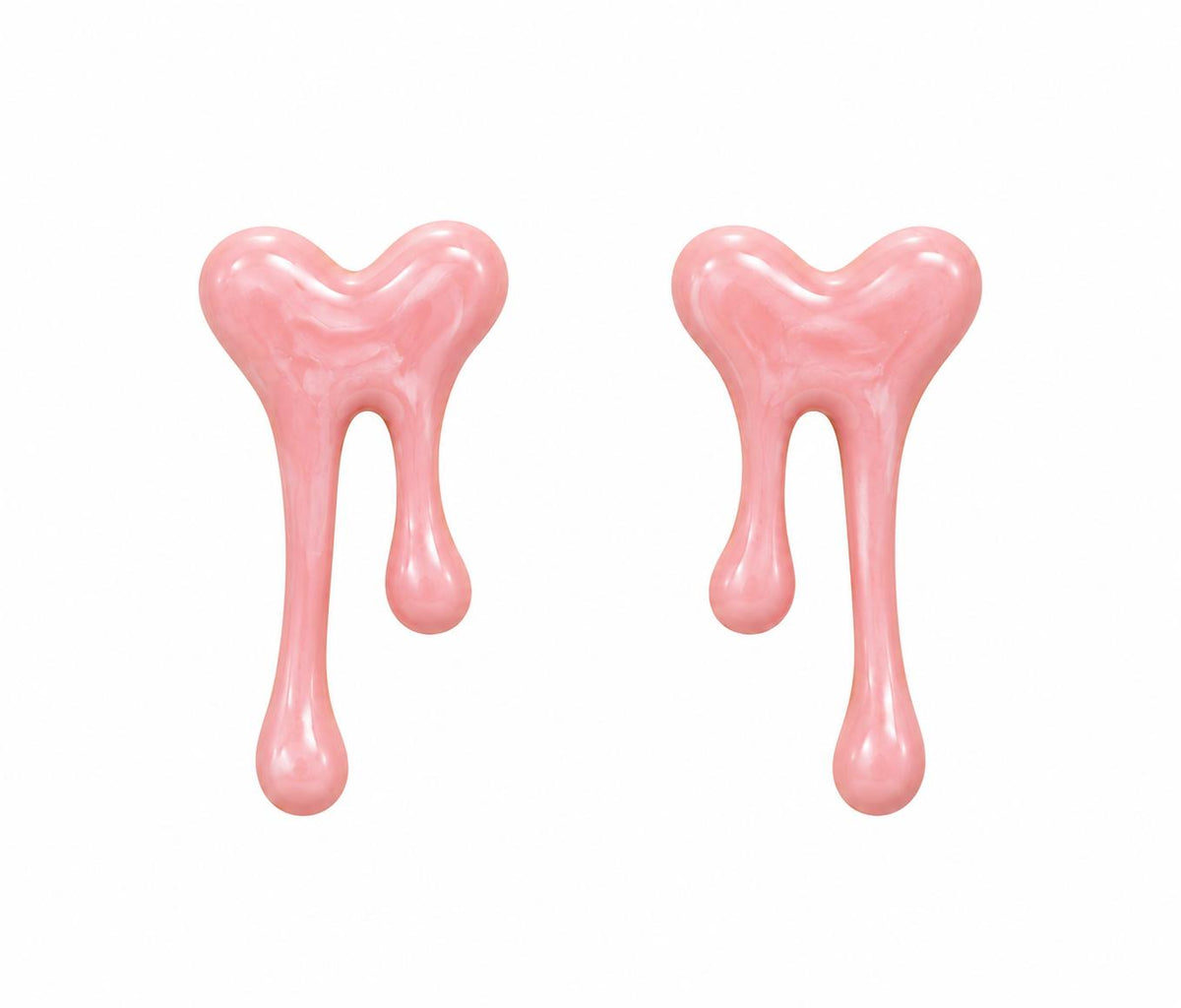 Pink Heart Melting Earrings