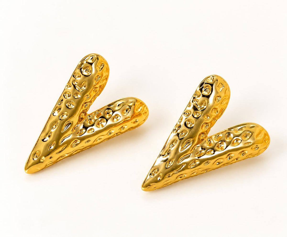 Textured Heart Studs