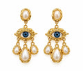 Evil Eye Pearl Earrings