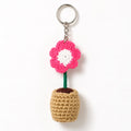 Pink Flower Crochet Bag Charm